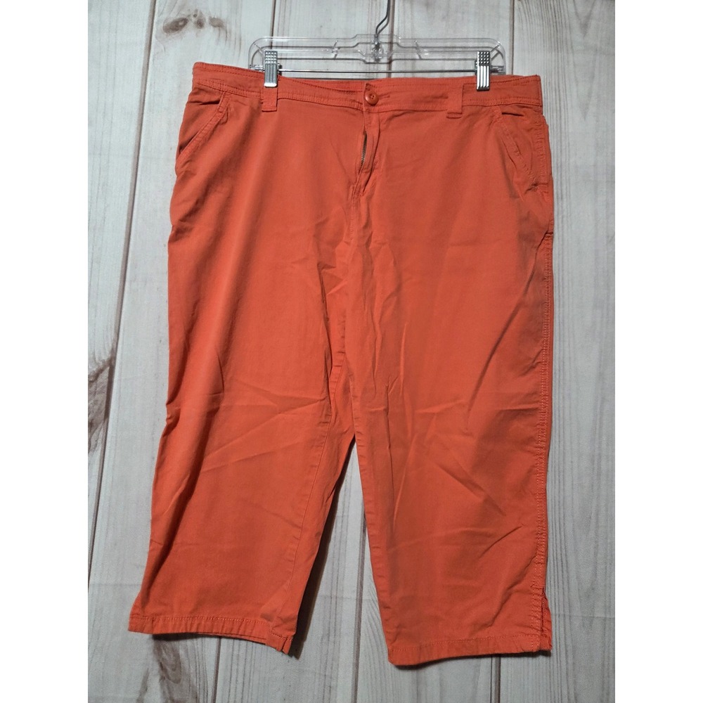 Style & Co Womens 16P Petite Coral Orange Comfort Waist Capri Crop Pants